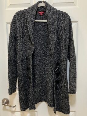Merona black and gray long sweater cardigan size M